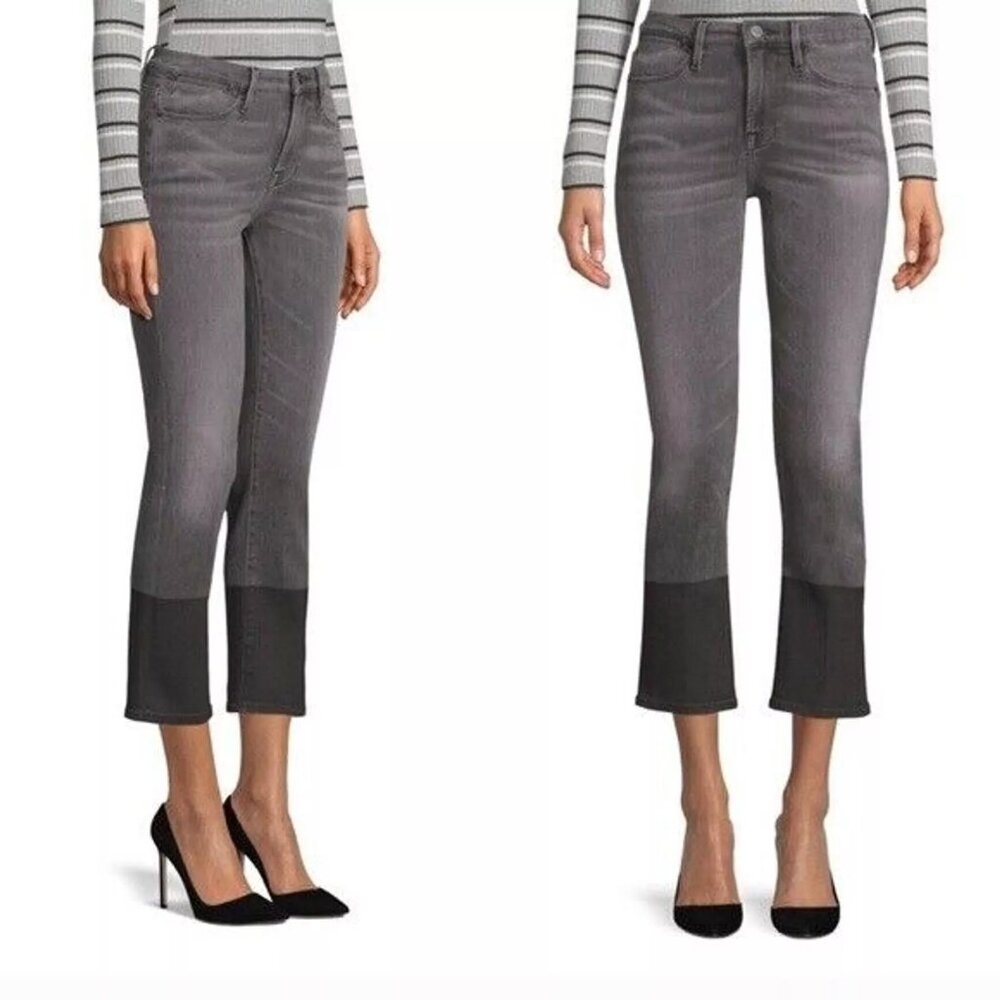 Frame‎ Le High Straight Cropped Jeans | Sleepy Hollow Coated Hem | Size 26